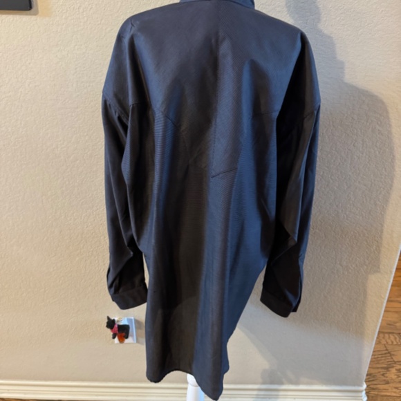 Men's Stubbs Western Wear Long Sleeve NWT Black Gray Banded Collar Shirt SZ 2XL - Picture 8 of 9